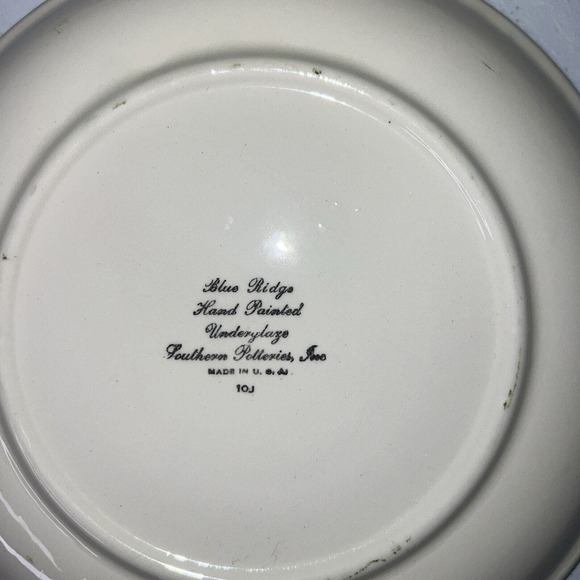 Blue Ridge Southern Pottery VTG 9 1/4" Green Briar Handpainted Plate Decorative - Picture 2 of 3